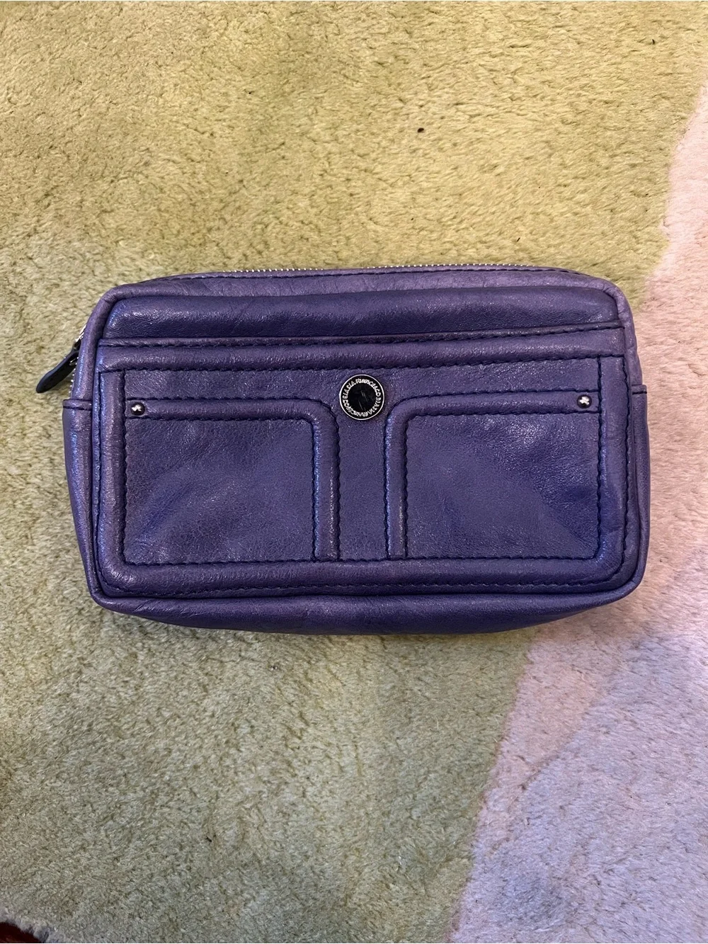 Francesco Biasia Blue or Purple Leather Pouch